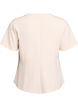 Korte mouwen blouse met figuurnaden, Beige, Packshot image number 1