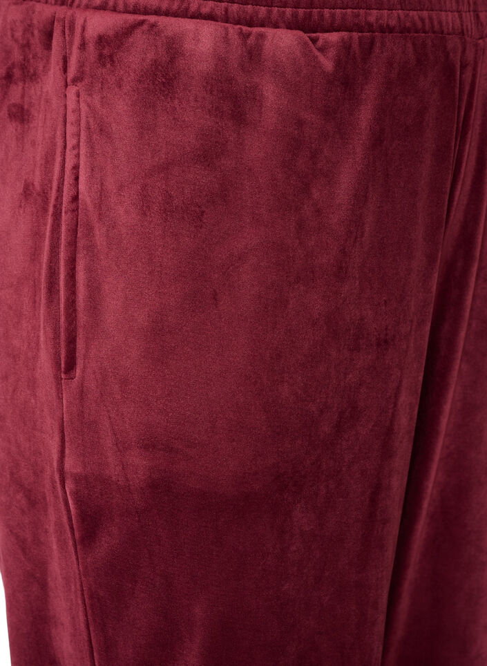 Losse velourbroek, Rood, Packshot image number 2