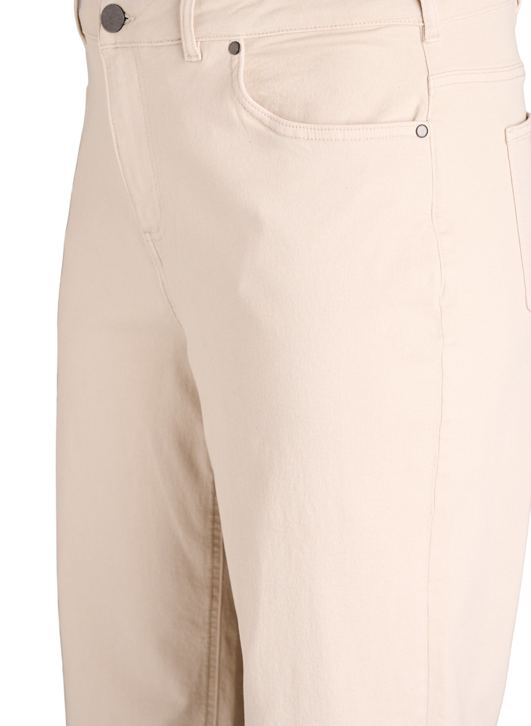 ZizziGekleurde Myra jeans met wide fit en high waist, Vanille, Packshot image number 2