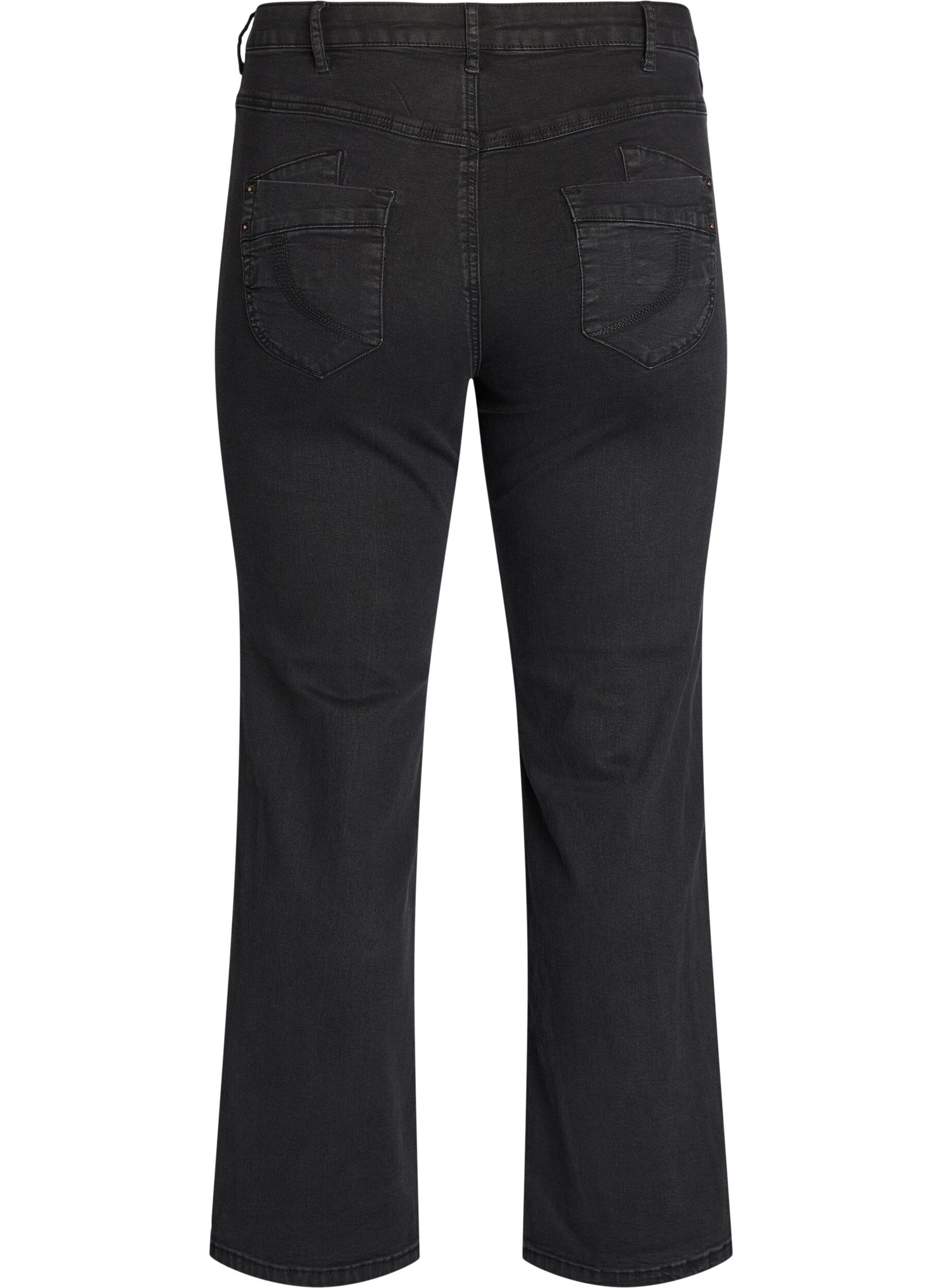 Zizzi Jeans Gemma taille haute coupe droite, Noir, Packshot image number 1
