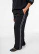 Straight-fit broek met strookdetails, Zwart, Model image number 2