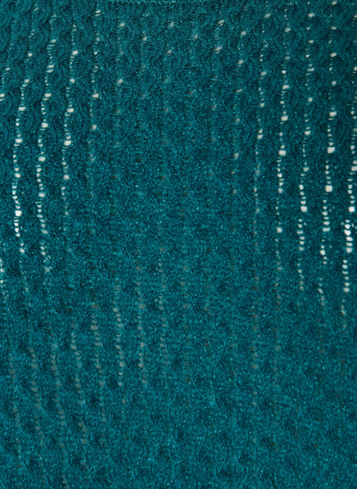 Gebreide blouse met een opengewerkt structuurpatroon, Groen, Packshot image number 2
