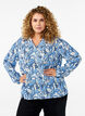 Blouse met lange mouwen, print en V-hals, Vanille, Model image number 0