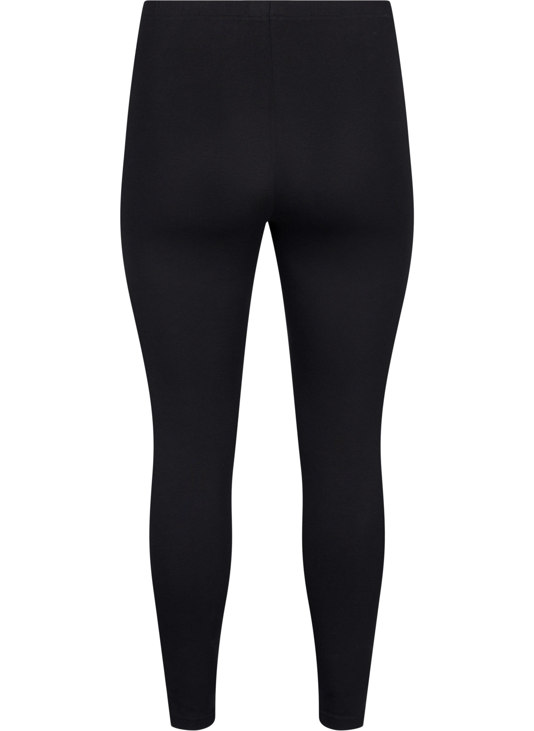 ZizziFLASH - 2-pack katoenen leggings, Zwart, Packshot image number 1