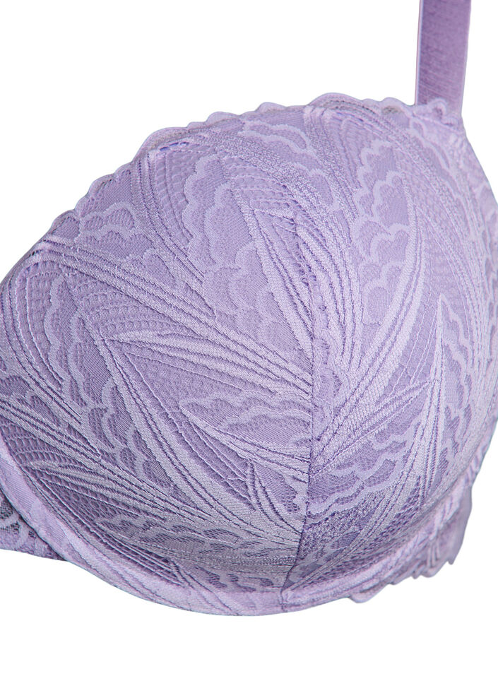 Voorgevormde kanten beha met beugel, Paars, Packshot image number 2