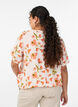 Viscose blouse met bloemenprint en korte mouwen, Vanille, Model image number 2