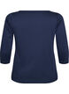 Basic T-shirt met boothals en 3/4-mouwen, Blauw, Packshot image number 1
