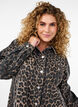 Denim jurk met lange mouwen en luipaardprint, Bruin, Model image number 3