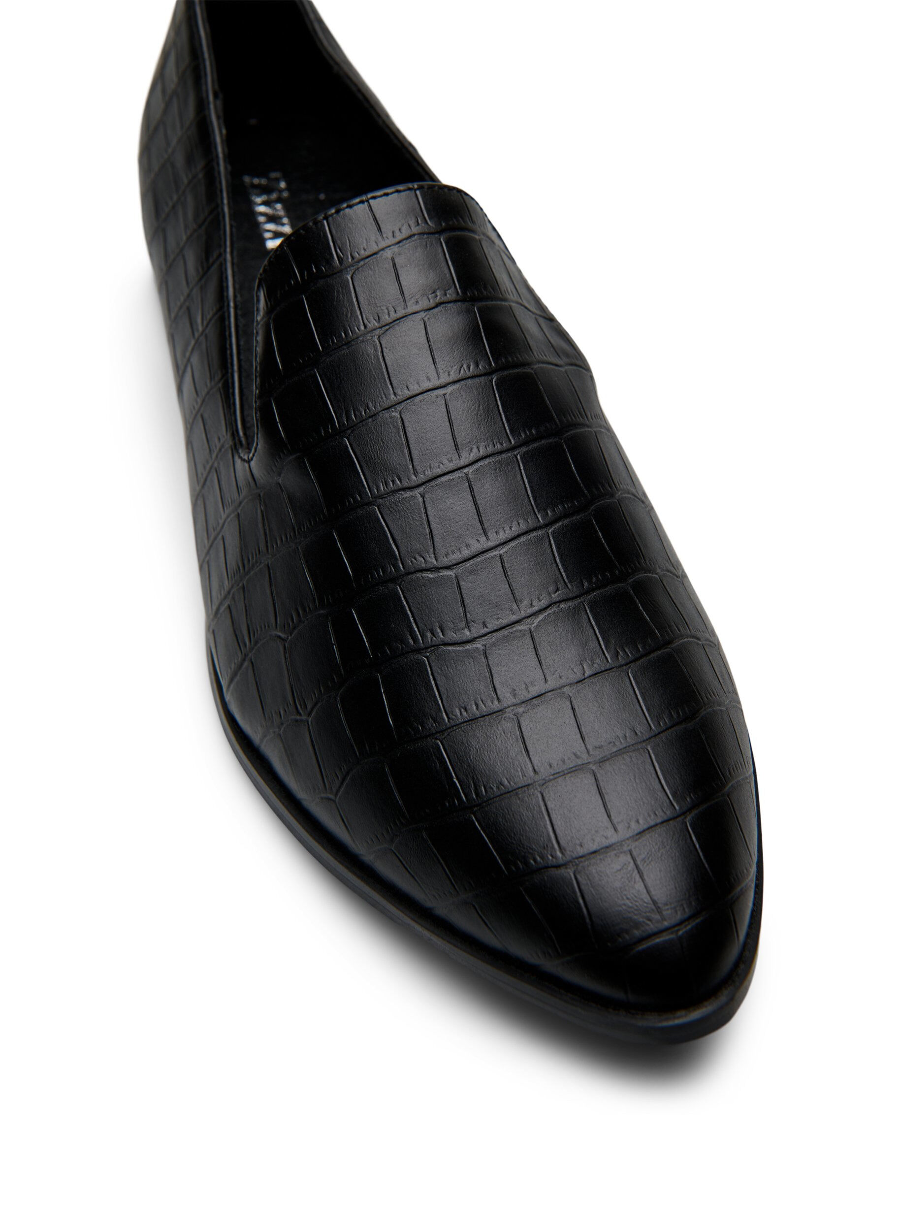 ZizziWide fit - Loafers met een krokodilleneffect, Zwart, Packshot image number 3