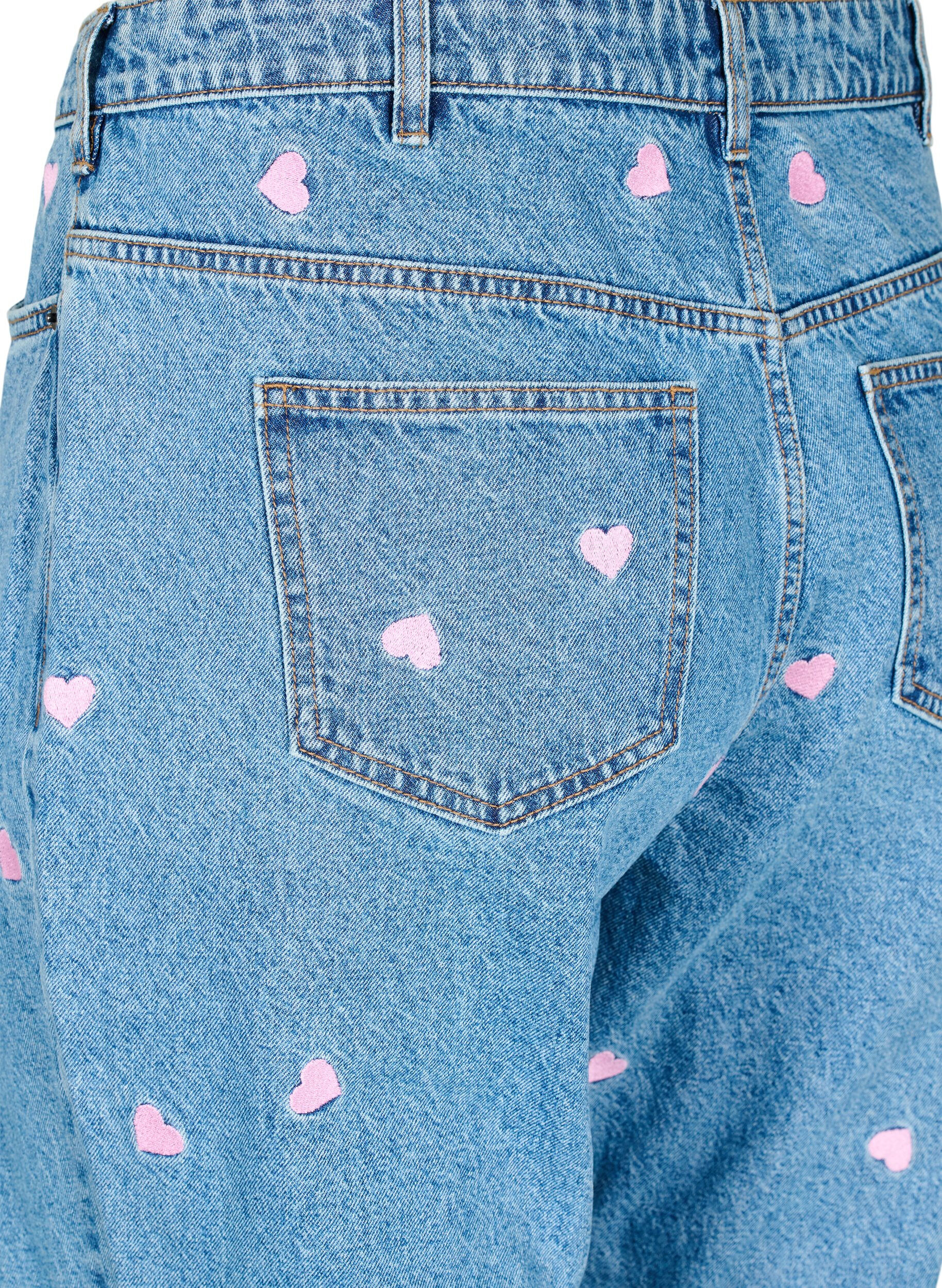 ZizziHoge taille Gemma jeans met lippen, Blauw, Packshot image number 3