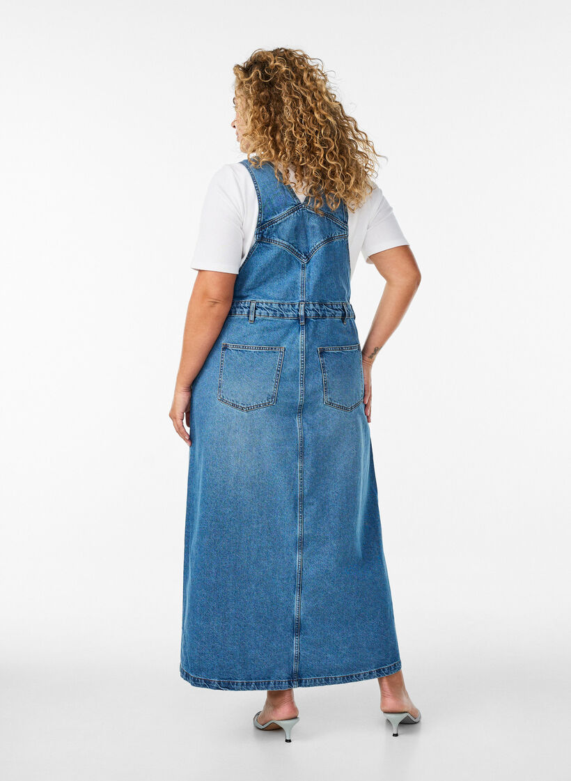 Robe en jean midi, Bleu, Model image number 1