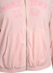 Zachte velours hoodie met ritssluiting, Roze, Packshot image number 2