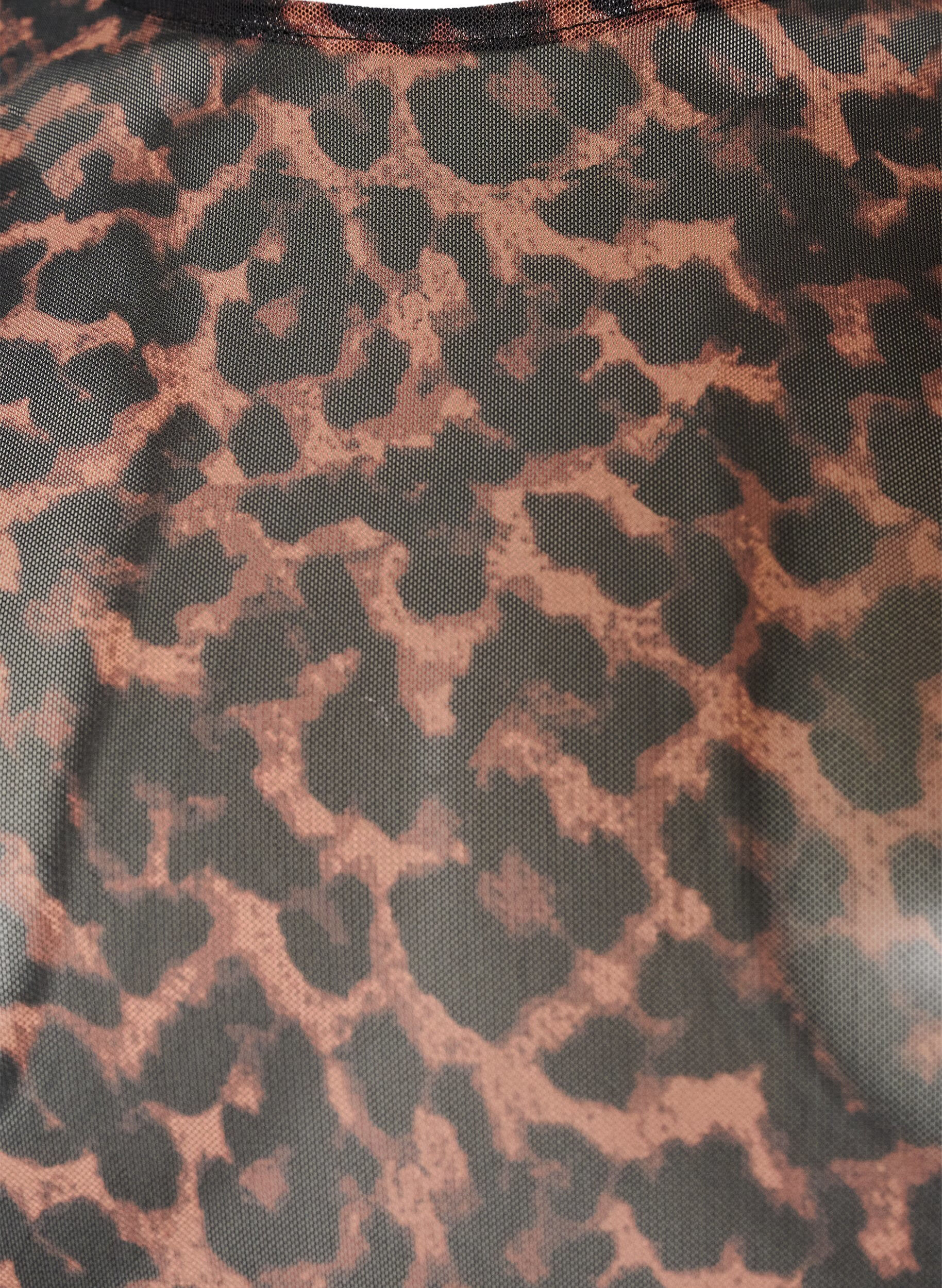 ZizziMesh blouse met print, Bruin, Packshot image number 2