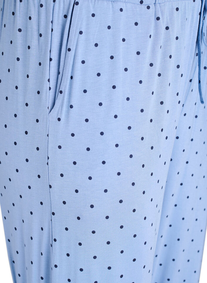 Nachtbroek van modal met hoge taille, Blauw, Packshot image number 2
