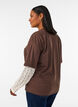 Los T-shirt met lange kanten mouwen, Bruin, Model image number 2
