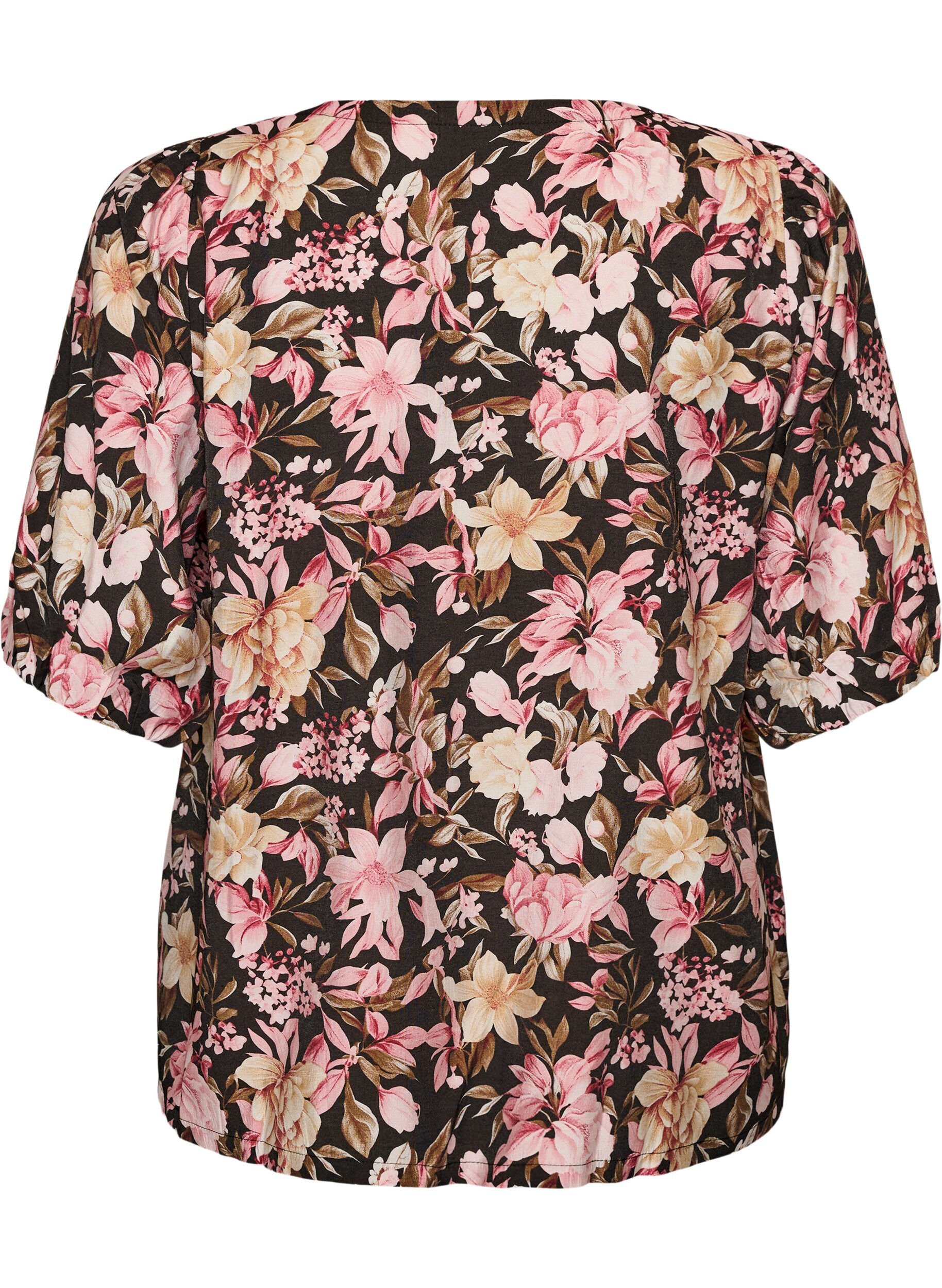 ZizziViscose blouse met V-hals, Roze, Packshot image number 1