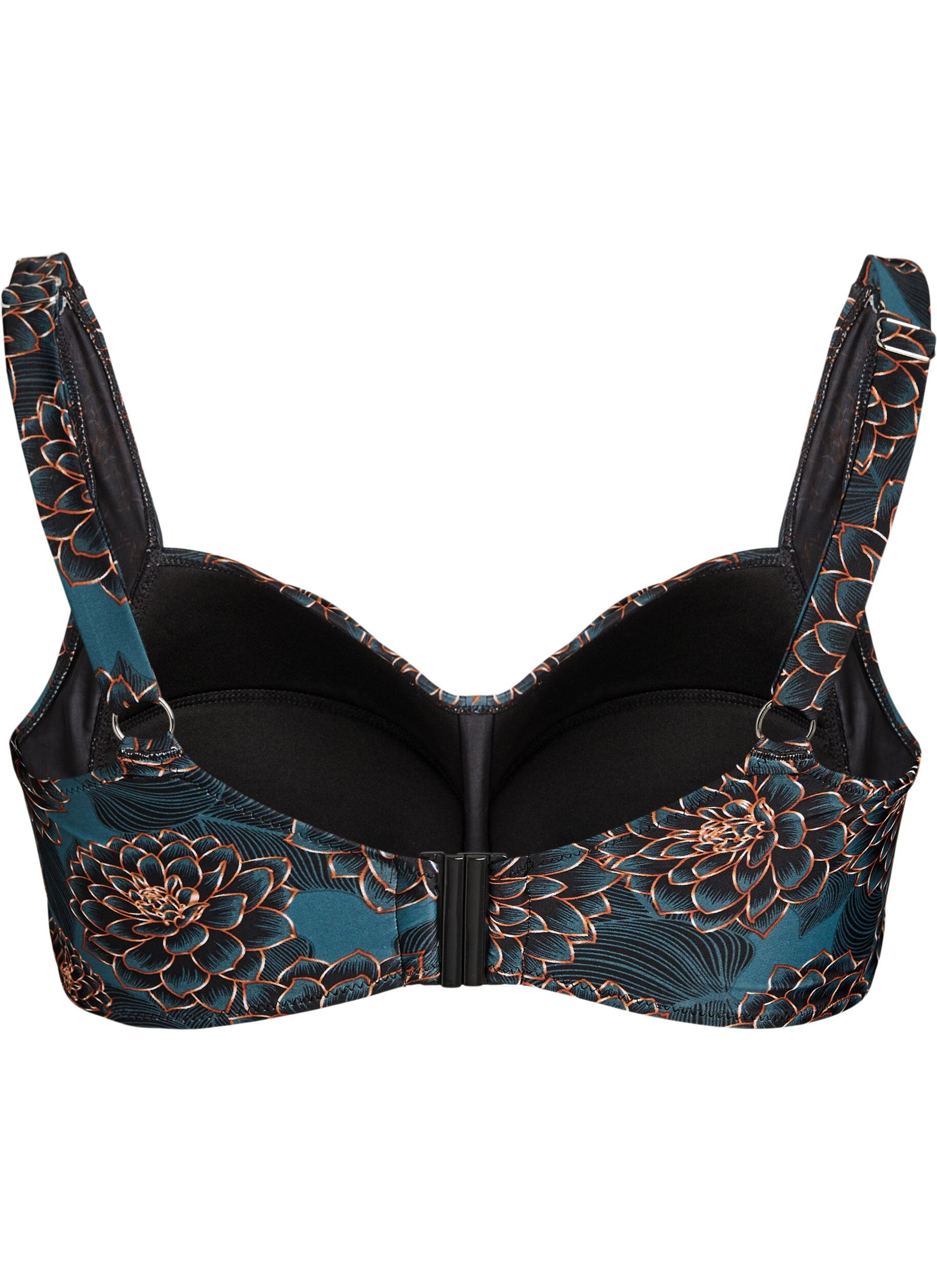 ZizziGewatteerde bikinitop met print, Blauw, Packshot image number 1