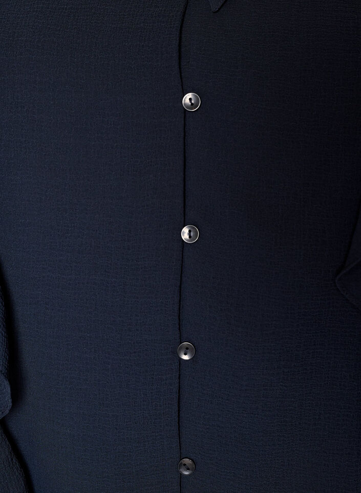 Transparante blouse met ruches en striksluiting, Blauw, Packshot image number 2