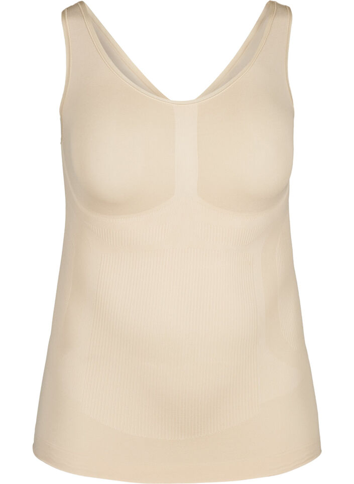 Shapewear top met brede bandjes, Beige, Packshot image number 0