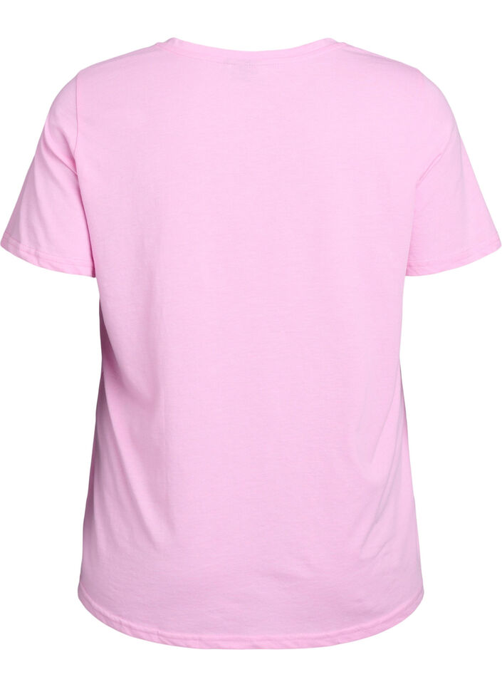 T-shirt met korte mouwen en V-hals, Roze, Packshot image number 1