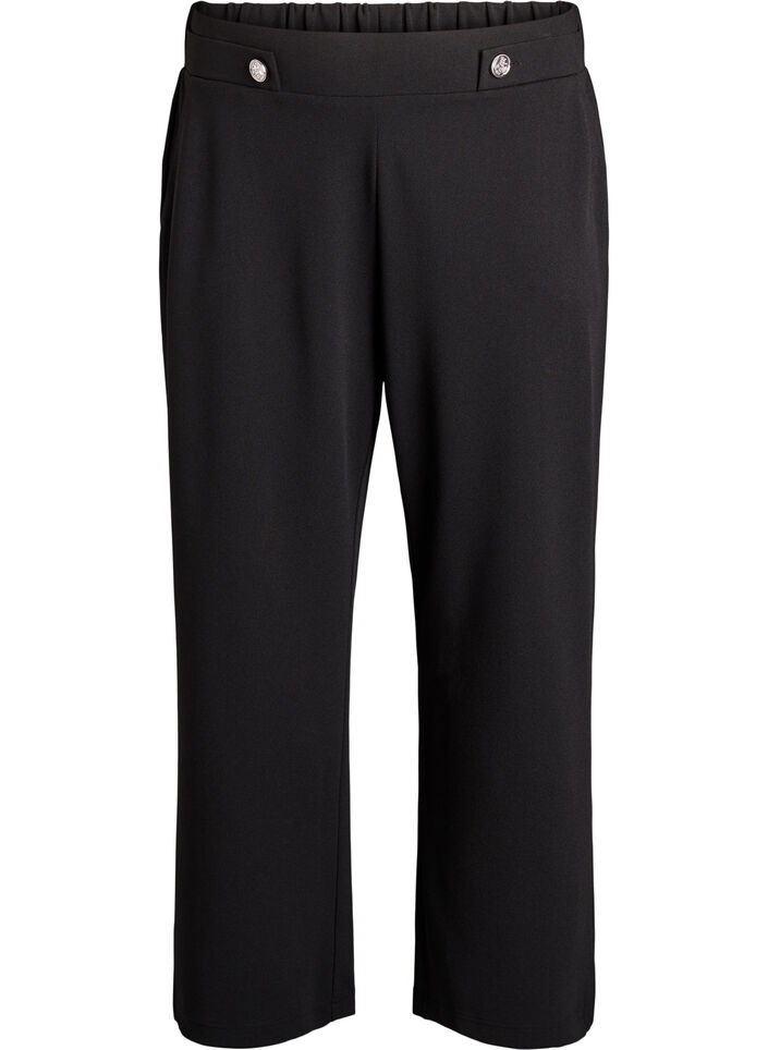 Losse broek met zakken, Zwart, Packshot image number 0
