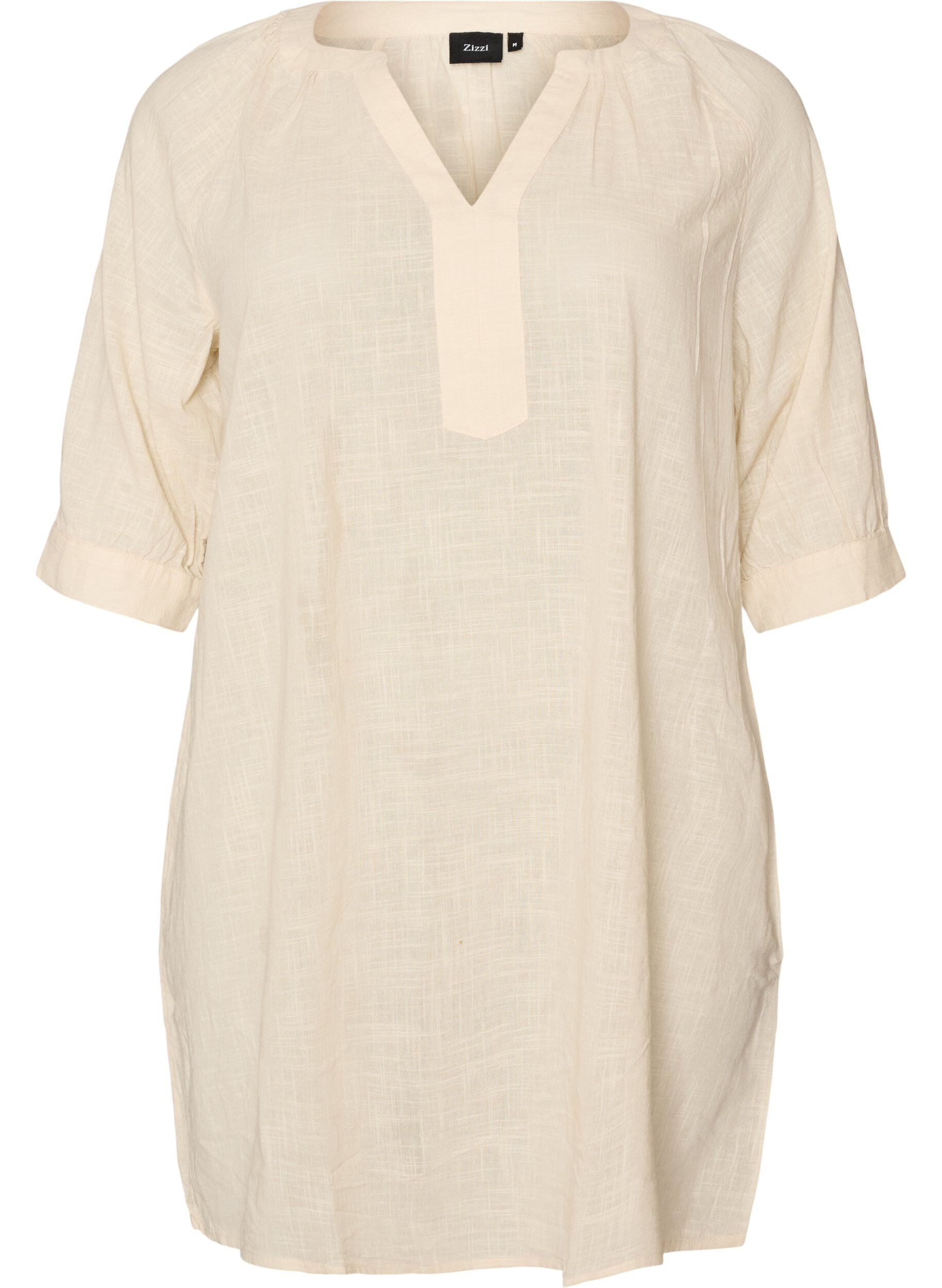Katoenen tuniek met V-hals