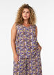 Top met print en V-hals, Blauw, Model image number 0