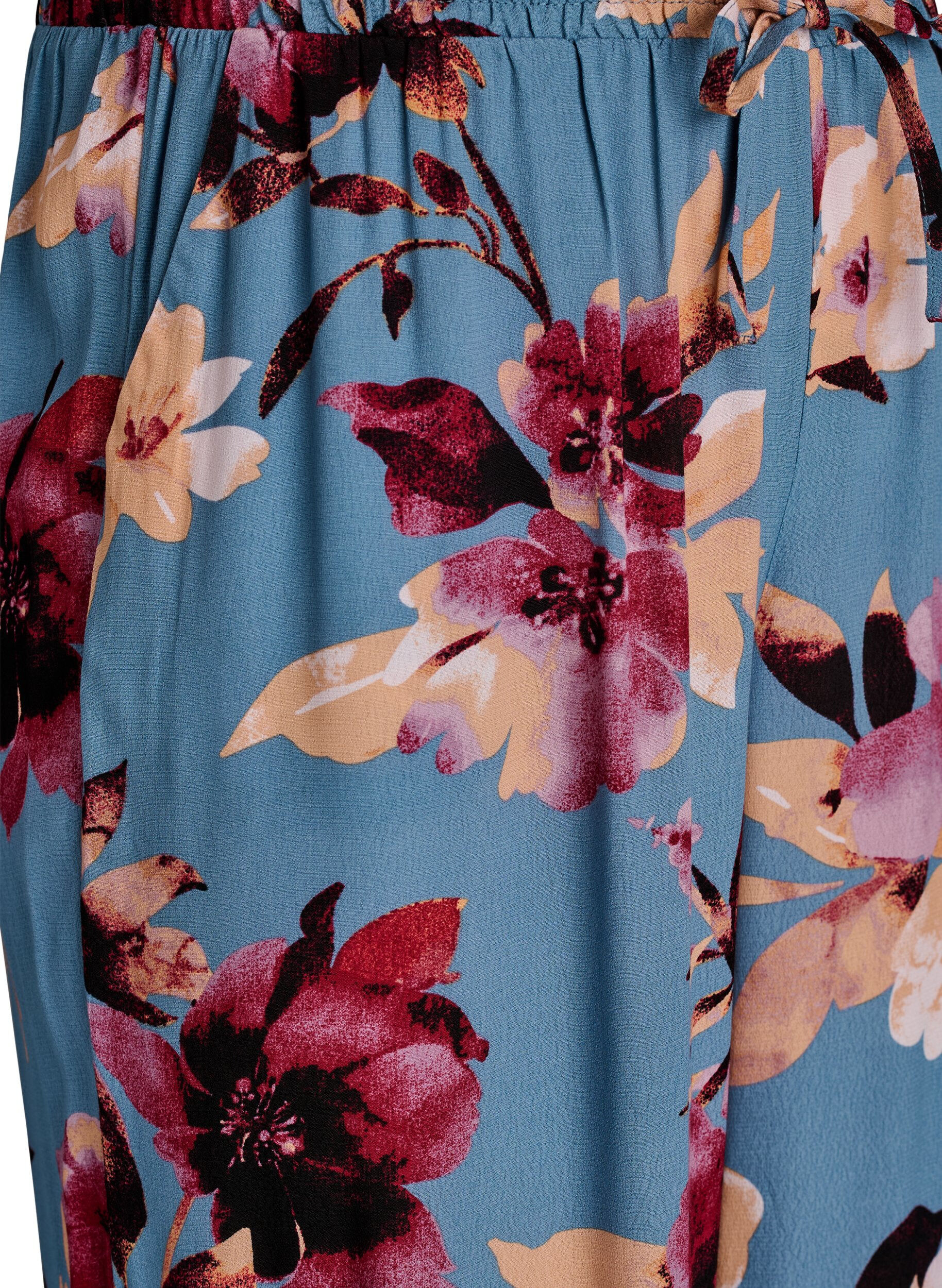 ZizziLosse viscose broek met print, Blauw, Packshot image number 2