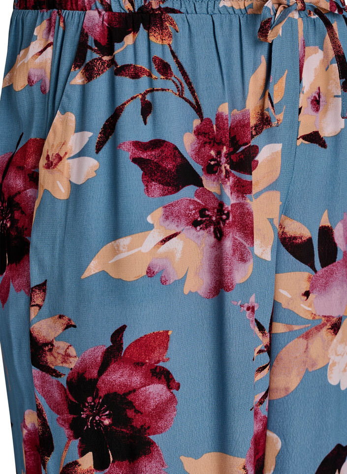 Losse viscose broek met print, Blauw, Packshot image number 2