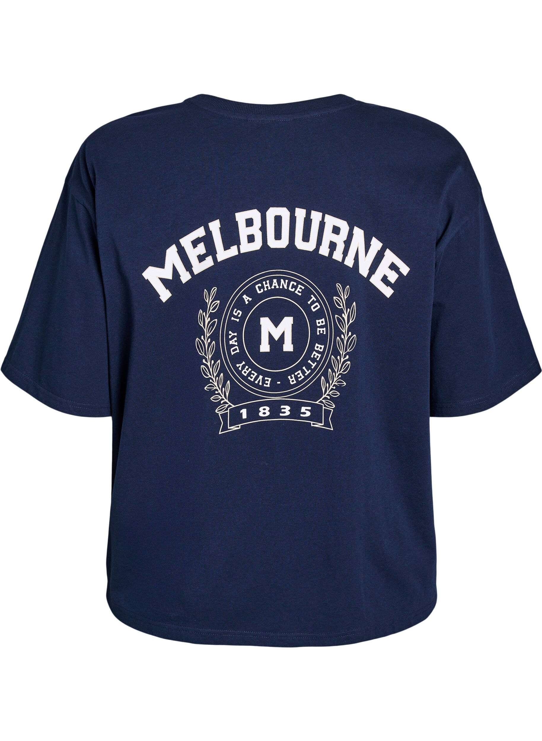 ZizziOversized T-shirt met rugprint, Blauw, Packshot image number 1