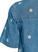 Korte denim jurk met geborduurde bloemen, Blauw, Packshot image number 3