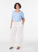 Basic t-shirt in effen kleur met katoen, Blauw, Model image number 1