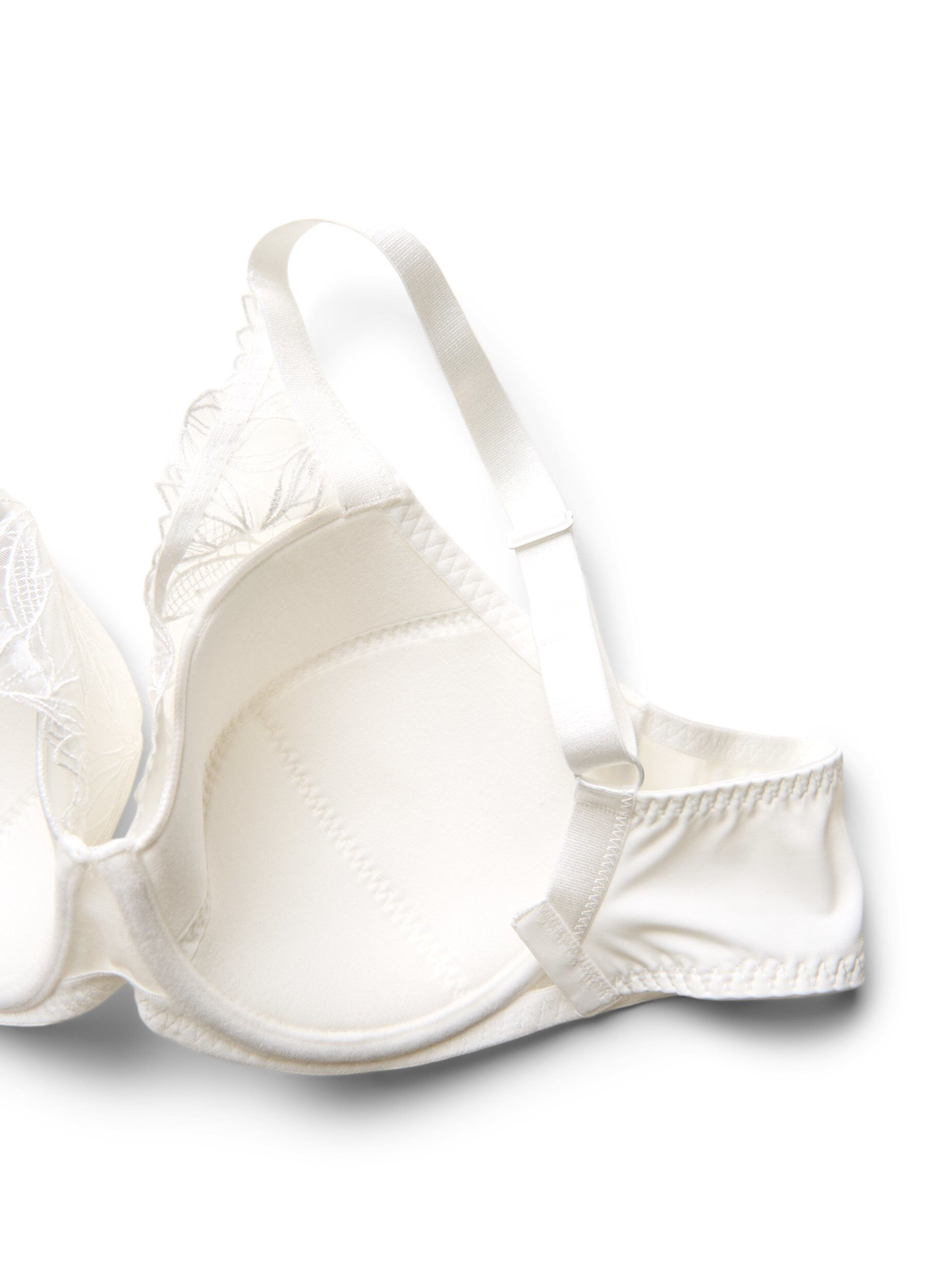 ZizziGewatteerde kanten beha met beugel, Wit, Packshot image number 3