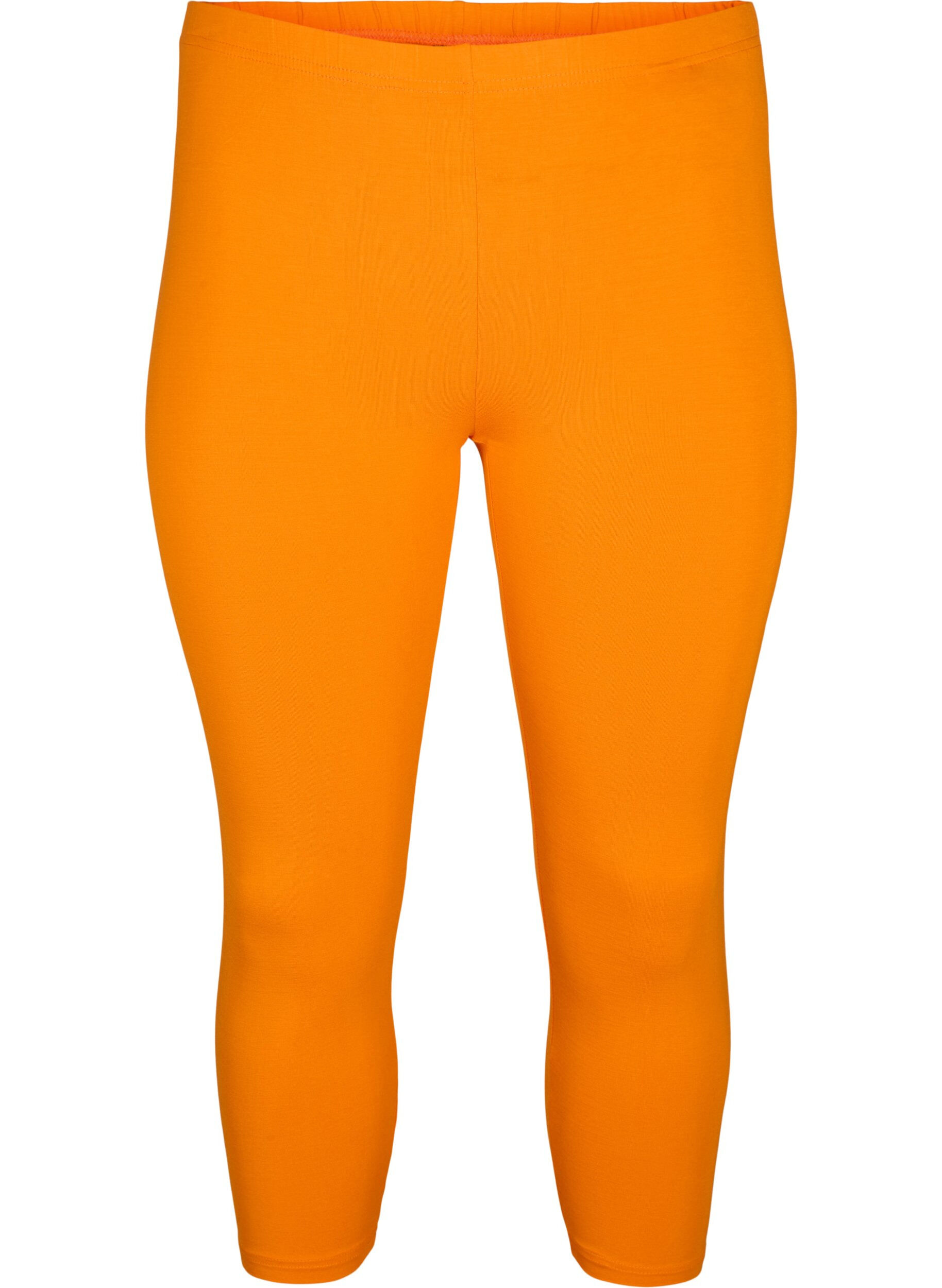 ZizziBasic 3/4 legging in viscose, Oranje, Packshot image number 0
