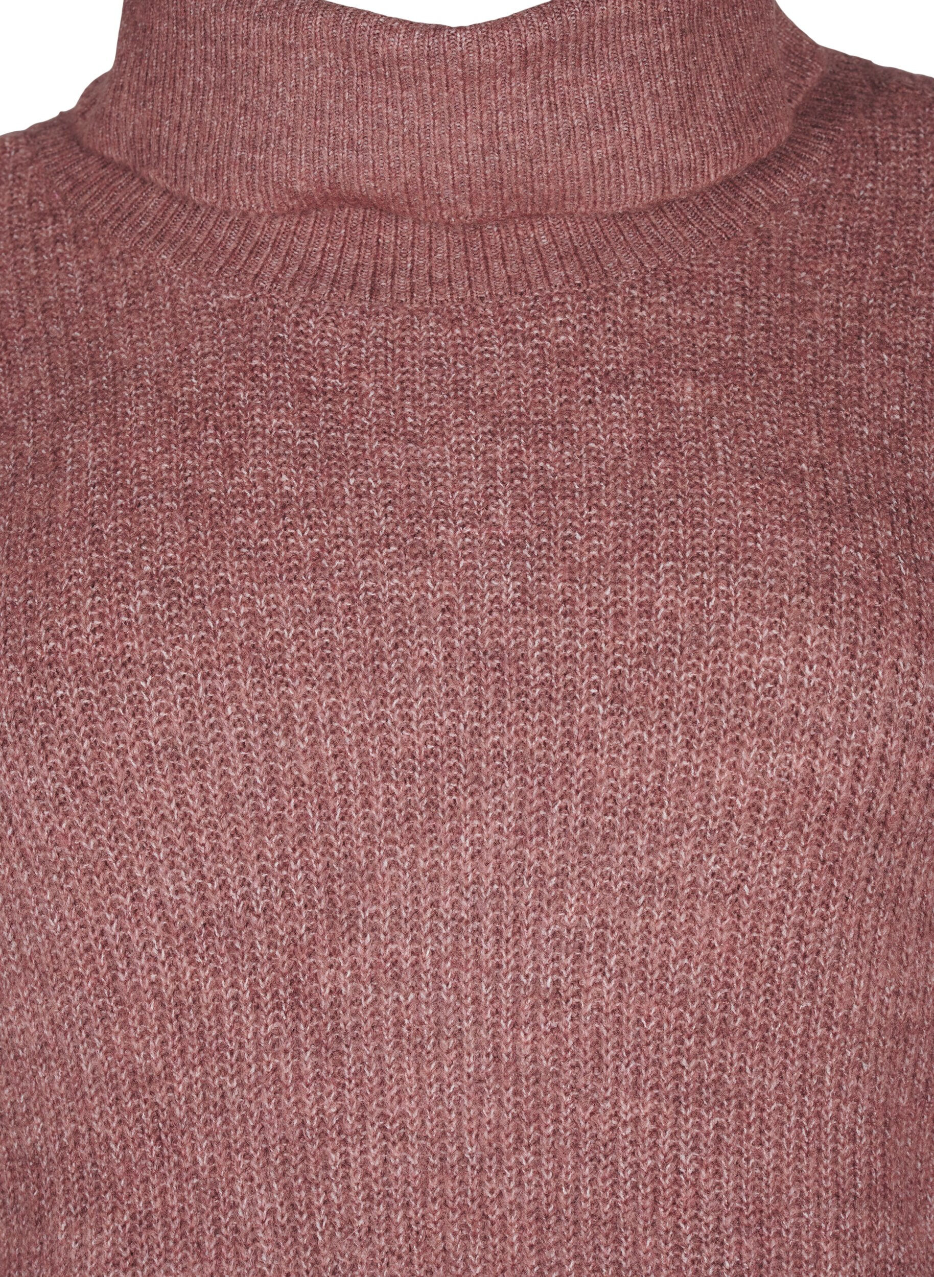 ZizziFLASH - Gebreide jurk met col, Rood, Packshot image number 2