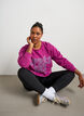 Sweatshirt met tekst print, Paars, Model image number 0