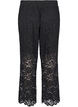 Kanten broek met hoge taille en zakken, Zwart, Packshot image number 1