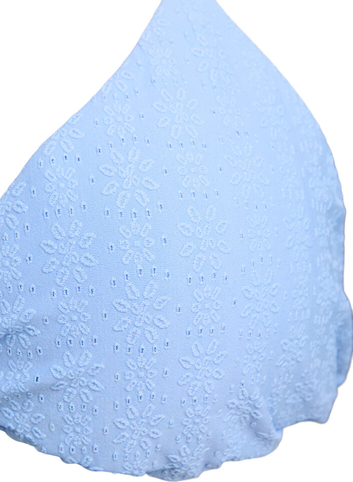 Triangle bikinitop met een gestructureerd patroon, Placid Blue, Packshot