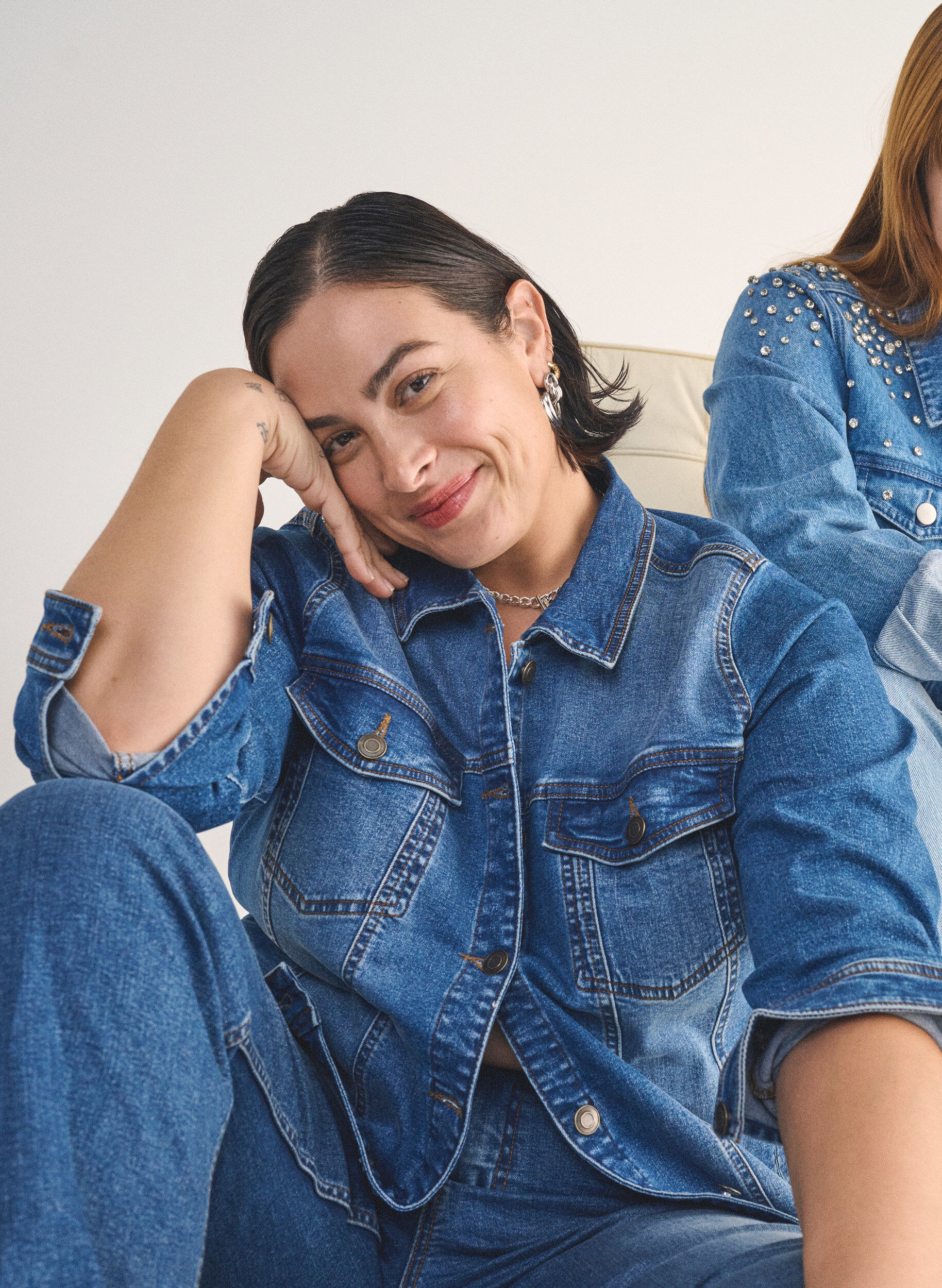 ZizziDenimjack met een klassieke snit, Blauw, Image image number 0