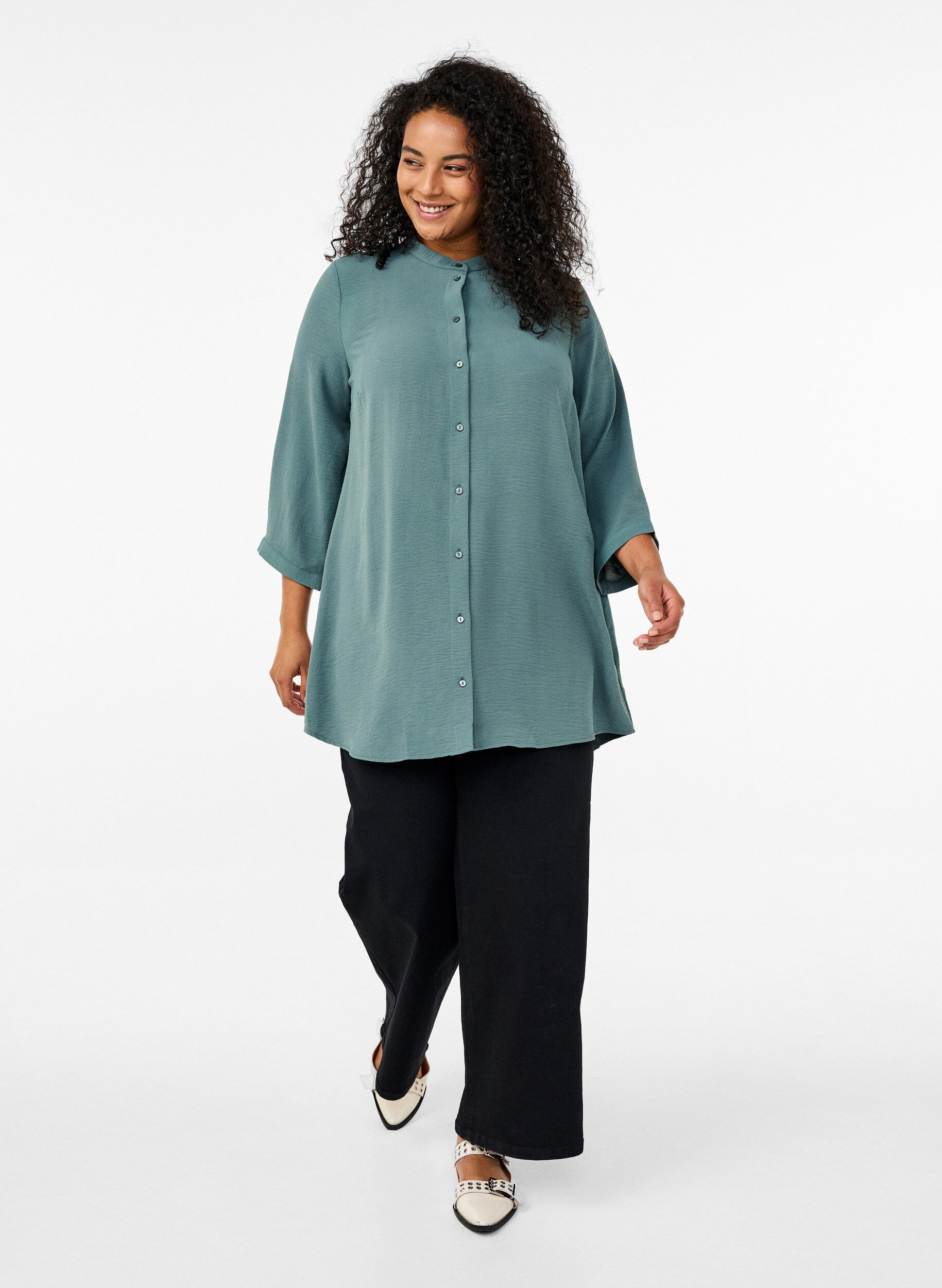 ZizziFLASH - Tuniek met 3/4 mouwen, Groen, Model image number 1