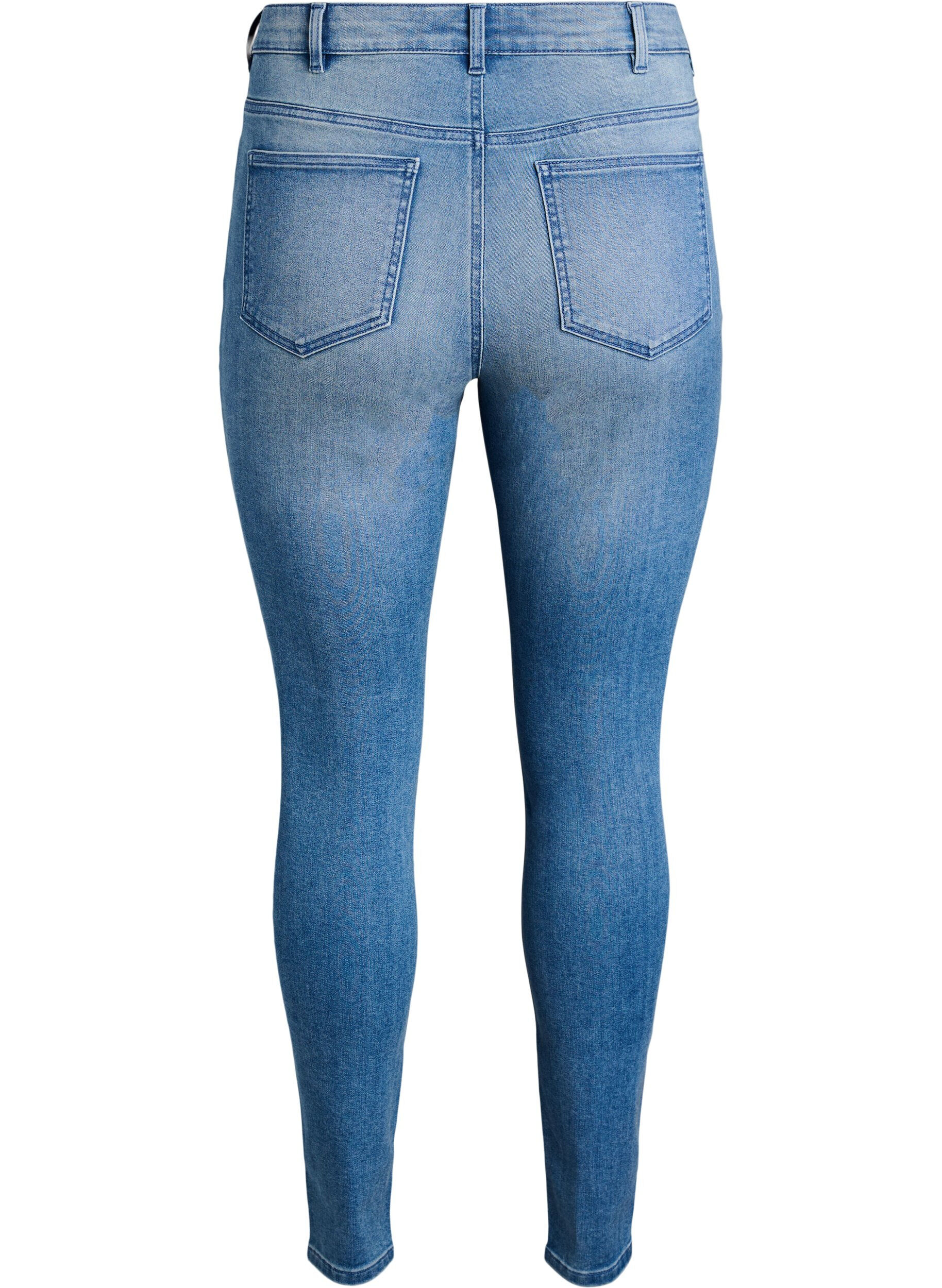 ZizziSuper slim Amy jeans met hoge taille, Blauw, Packshot image number 1