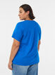 Basic katoenen T-shirt met ronde hals, Blauw, Model image number 2