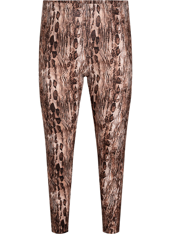 Viscose leggings met zebraprint, Bruin, Packshot image number 0
