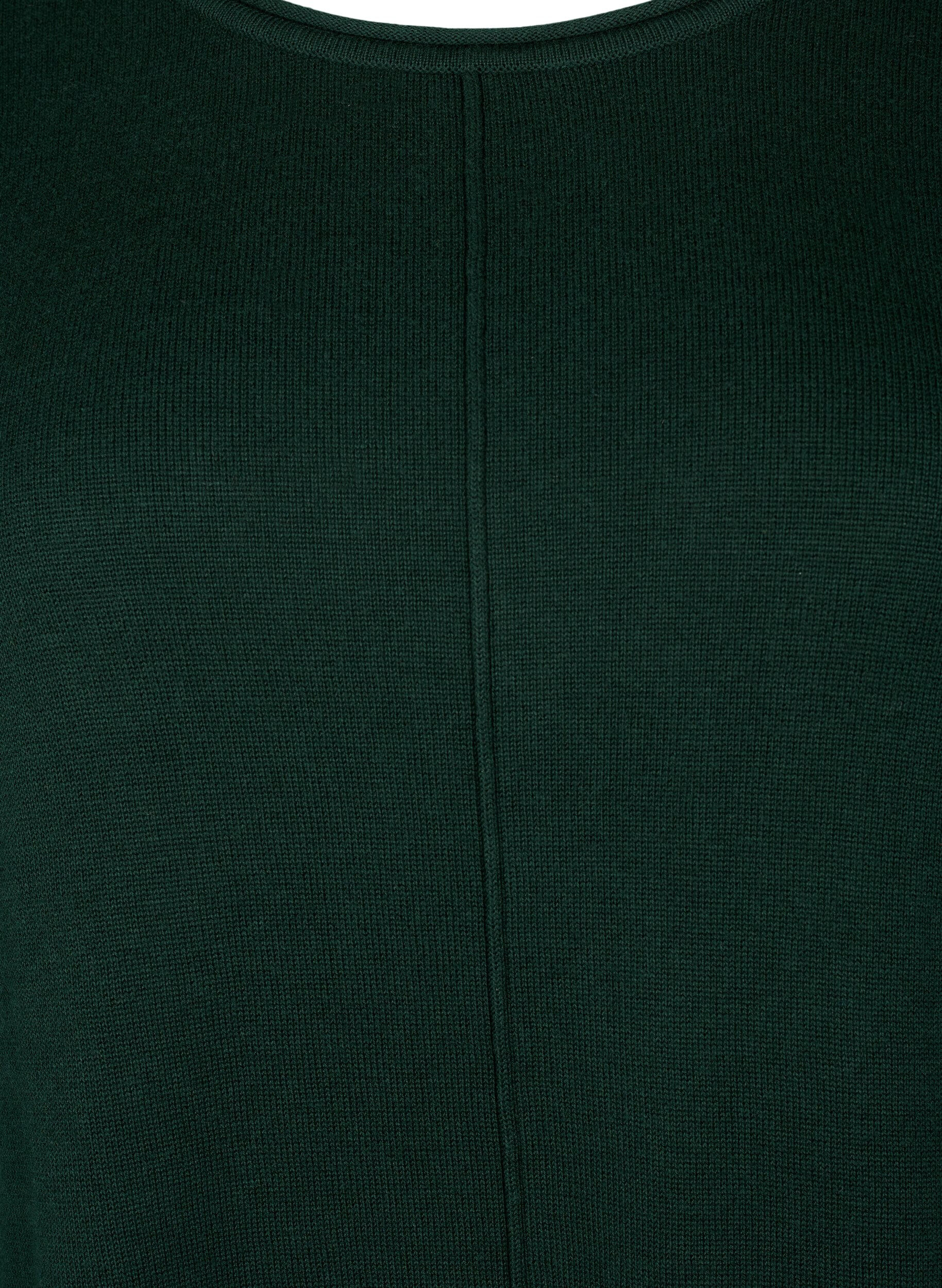 ZizziGebreide blouse gemaakt van katoen en viscose., Groen, Packshot image number 2