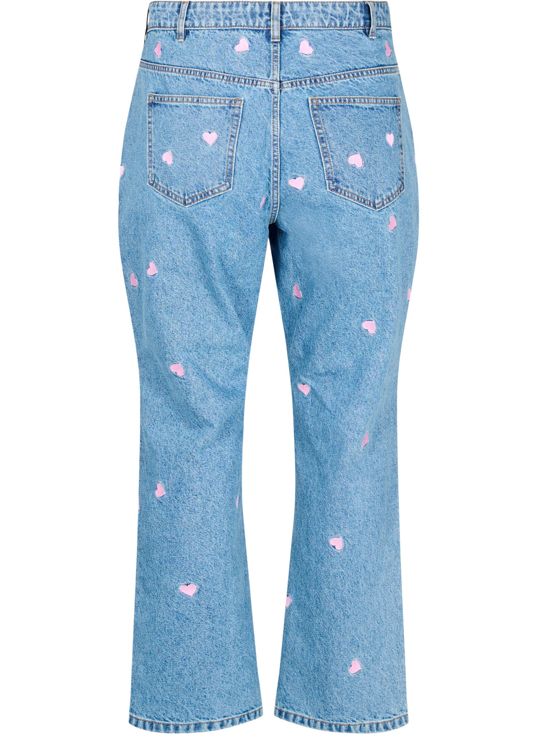 ZizziHoge taille Gemma jeans met lippen, Blauw, Packshot image number 1