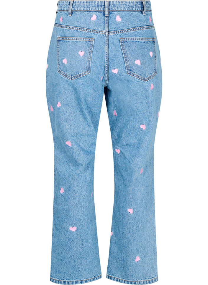 Hoge taille Gemma jeans met lippen, Blauw, Packshot image number 1