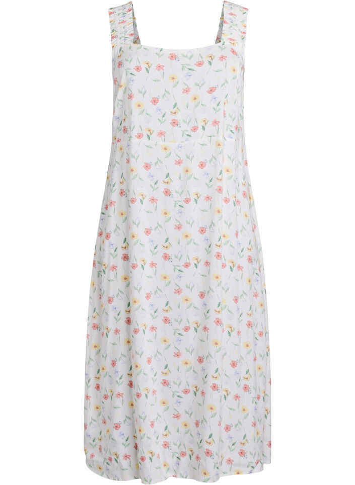 Zomerjurk met brede bandjes, Wit, Packshot image number 0
