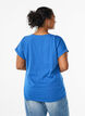 T-shirt met korte mouwen van katoenmix, Blauw, Model image number 2