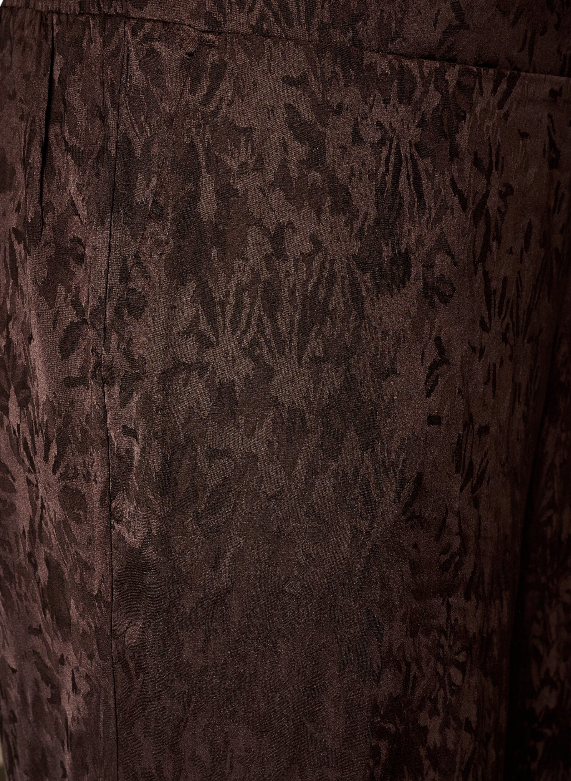 ZizziLosse broek met paisleypatroon en hoge taille, Bruin, Packshot image number 2