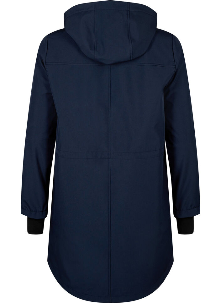 Softshell jas met afneembare capuchon, Blauw, Packshot image number 1